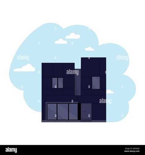 black modern townhouse buildingvector stock vector image art alamy