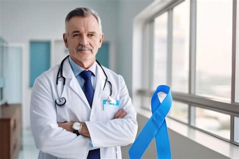 Premium Photo Blue November Prostate Cancer Awareness Month Doctor