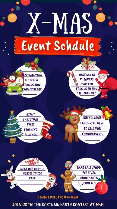 Christmas event schedule Template | PosterMyWall