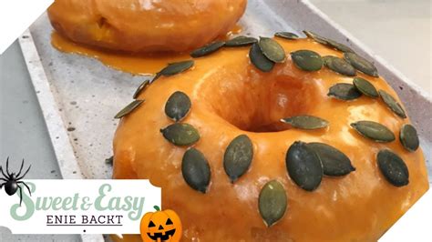 Halloween Snack Selbstgemachte Donuts Mit S Er K Rbis F Llung