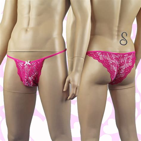 Mens Sexy Lace Bikini Brief Pink Mens Panties Etsy