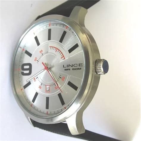 Reloj Lince MRPH056s Para Hombre Caucho Plateado Calendario Correa