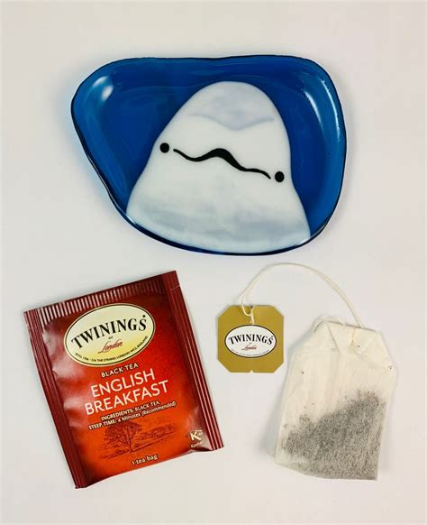 Beluga Face Fused Glass Tea Bag Catcher Dish Etsy