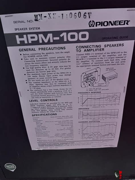 Pioneer Hpm Beautiful Condition Photo Canuck Audio Mart