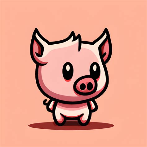 Graphique animé Cute Pig Kawaii Chibi Creative Fabrica