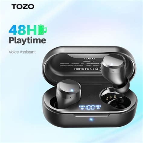 TOZO T12 Earphone Bluetooth Headset Nirkabel Dengan Suara Premium