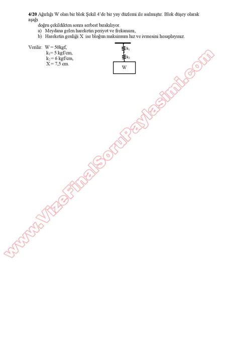 Dinamik Dersi Final Sorular Ve Cevaplar Sayfa Vize Ve