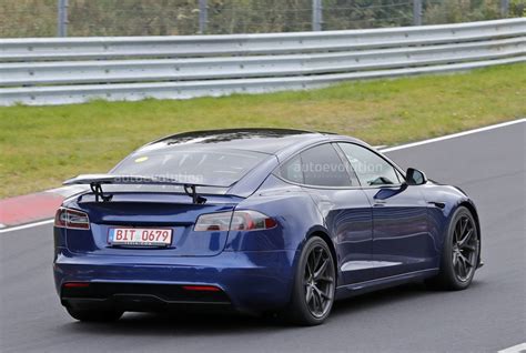 Tesla Model S Plaid Spied Testing Active Aero At The Nurburgring Autoevolution