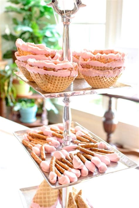 Deliciously Dipped Ice Cream Cone Bowls And Pretzel Sticks For An Ice