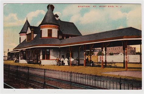 Long Branch NJ Train Station Postcard