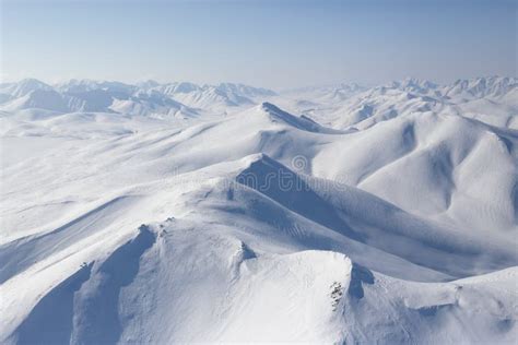 Arctic Ice Aerial View And Bergs From Above Aerial View Stock Photo