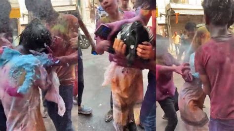 Shame Japanese Girl Harassed Egged Groped By Group Of Men During Holi Celebration Latest