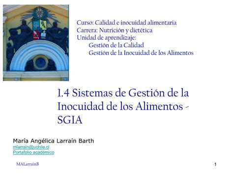 1 clase 1 Sistemas de Gestión de la Inocuidad de los Alimentos