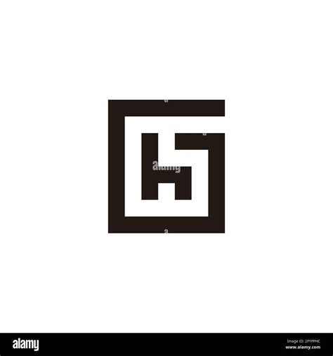 Letter H In G Square Unique Geometric Symbol Simple Logo Vector Stock