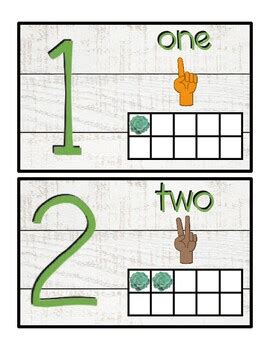 Boho Farmhouse Number Cards By Mrs Beale TPT