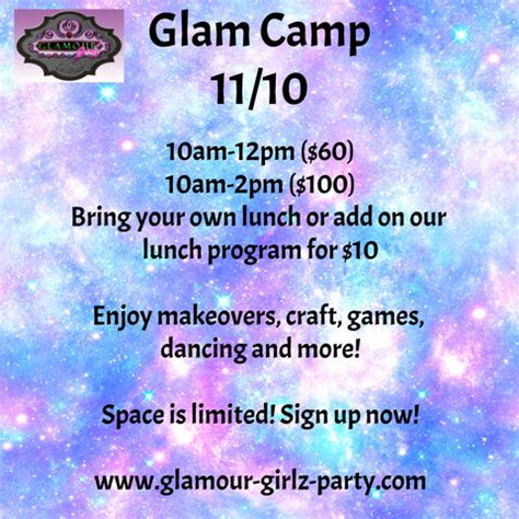 Glam Camp | Glamour Girlz Central Highland Park