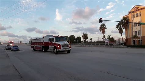 Martin County Fire Rescue Hazmat 16 And Rescue 16 Responding Code 3