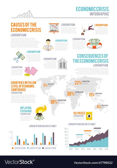 Economic crisis infographics crisis Royalty Free Vector