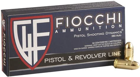 Fiocchi Pistol Revolver Ammo Auto Gr Fmj Rds Box