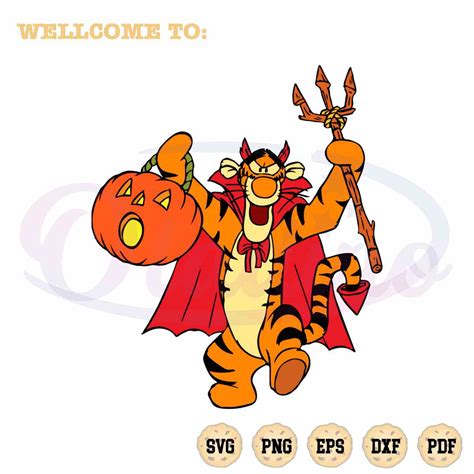 Tigger Evil Halloween Pumpkin Svg Files For Cricut Sublimation Files