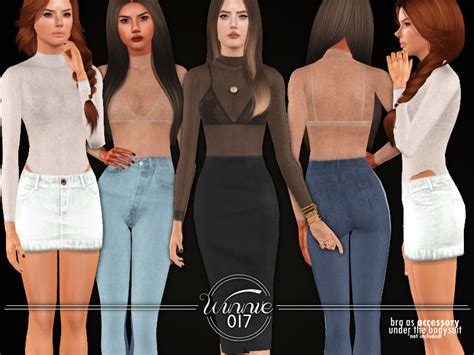 The Sims Resource Sheer Mesh Bodysuit