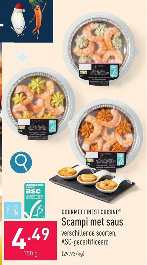 GOURMET FINEST CUISINE Scampi Met Saus 150 G Promotie Bij ALDI