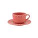 Bordallo Pinheiro Fantasy Pink Tea Cup Saucer Gracious Style