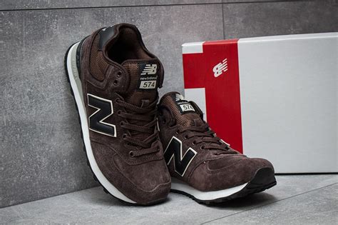 Мужские высокие кроссовки New Balance 574 Mid-Cut коричневые - Купить с ...