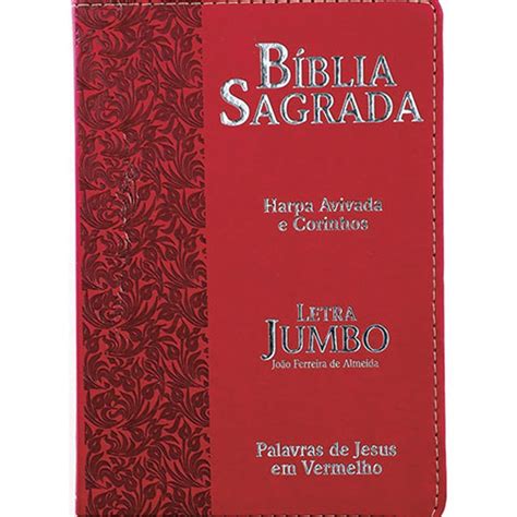 Bíblia Sagrada Letra Jumbo Arc Harpa Avivada E Corinhos Capa Pu