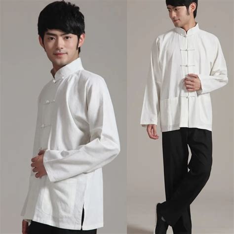 Mens Traditional Chinese Clothes Tang Suit Clothing Long Sleeve Kung