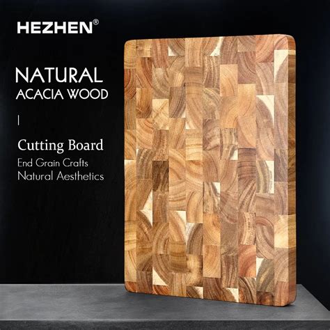 HEZHEN Cutting Board Double Sided Using Premium Acacia Wood Splicing