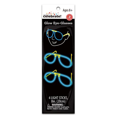 Way To Celebrate Blue Glow Eye Glasses 2 Counts