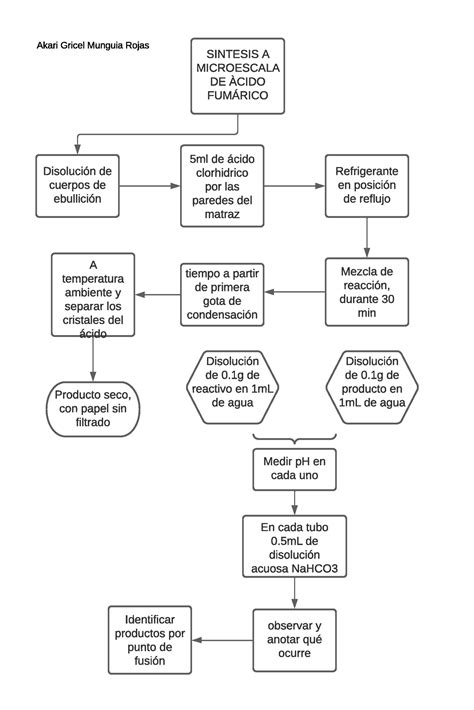 Practica 6 QO DIAGRAMA DE FLUJO SINTESIS A MICROESCALA DE ÀCIDO