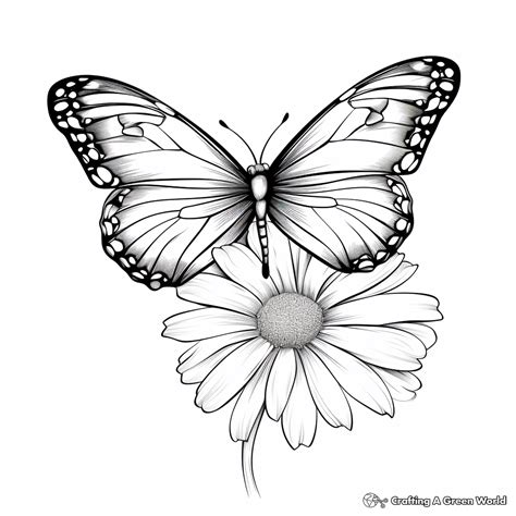 Flower Butterfly Coloring Pages Free Printable