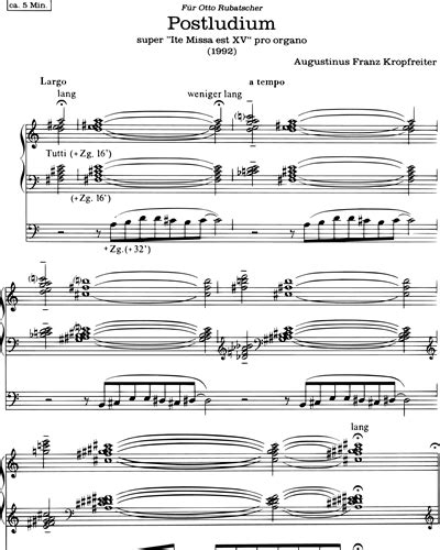 Postludium Super Ite Missa Est XV Sheet Music By Augustinus Franz