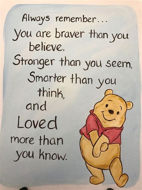 Classic Winnie The Pooh Quote Art Encouragement Brave Going Away