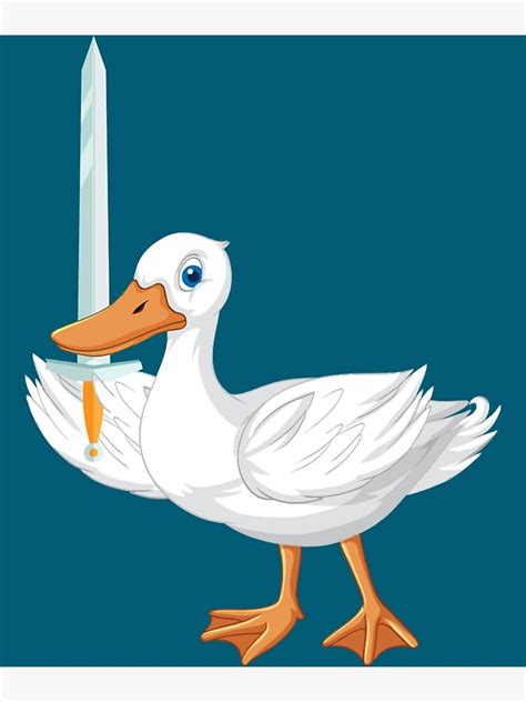 Duck With A Sword Poster For Sale By Ellisotis Redbubble