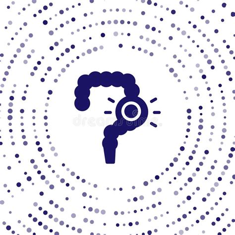 Blue Gut Constipation Icon Isolated on White Background. Bowel Problems ...