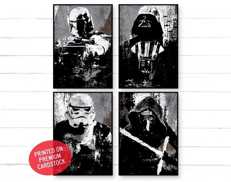 Star Wars Poster Set of 4 Vintage Poster Set Room Poster - Etsy