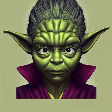 Yoda Female Jedi Master Wearing The Traditional Stable Diffusion