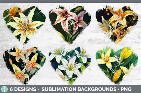 Lilies Heart Distressed Clipart By Enliven Designs Thehungryjpeg