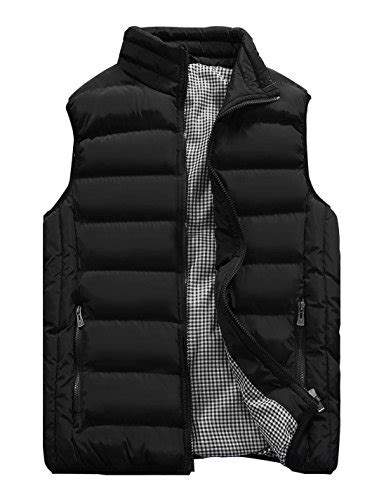 Vcansion Mens Outdoor Casual Stand Collar Padded Vest Lightweight Down