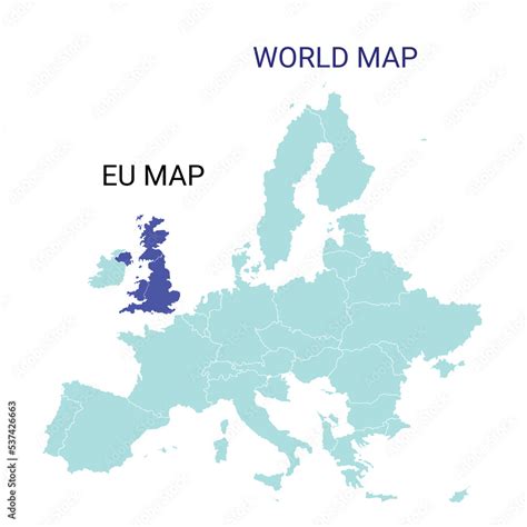 This image consists the world map. It also shows EU map in the world ...