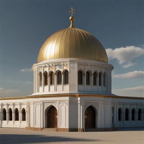 Premium Photo A White And Gold Building With A Gold Dome A Digital