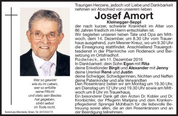 Traueranzeigen Von Josef Amort Trauer Bz