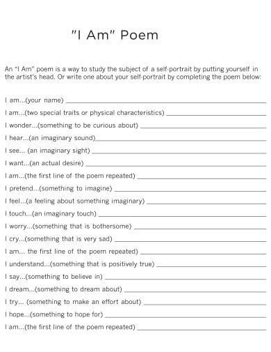 I am Poem - 30+ Examples, Format, How to Write, PDF