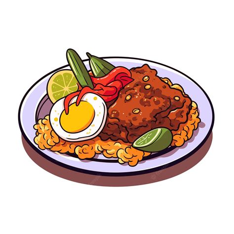 Premium Vector A Cartoon Rendang Indonesia Food Vector Illustrator