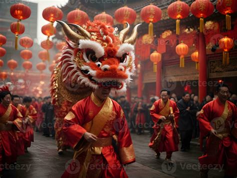 Chinese dragon dance parade for Chinese New Year. 34465452 Stock Photo ...