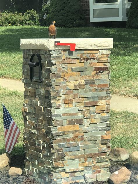 Stacked Stone Mailbox Certified Fireplace And Chimney