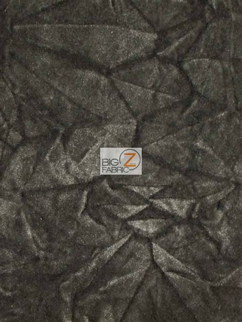 Wholesale Crushed Flocking Upholstery Velvet Fabric Charcoal 40 Yard